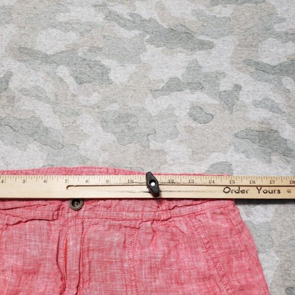 Horny Toad Skirt Womens 6 Red Linen Pockets Drawstring - Picture 3 of 10